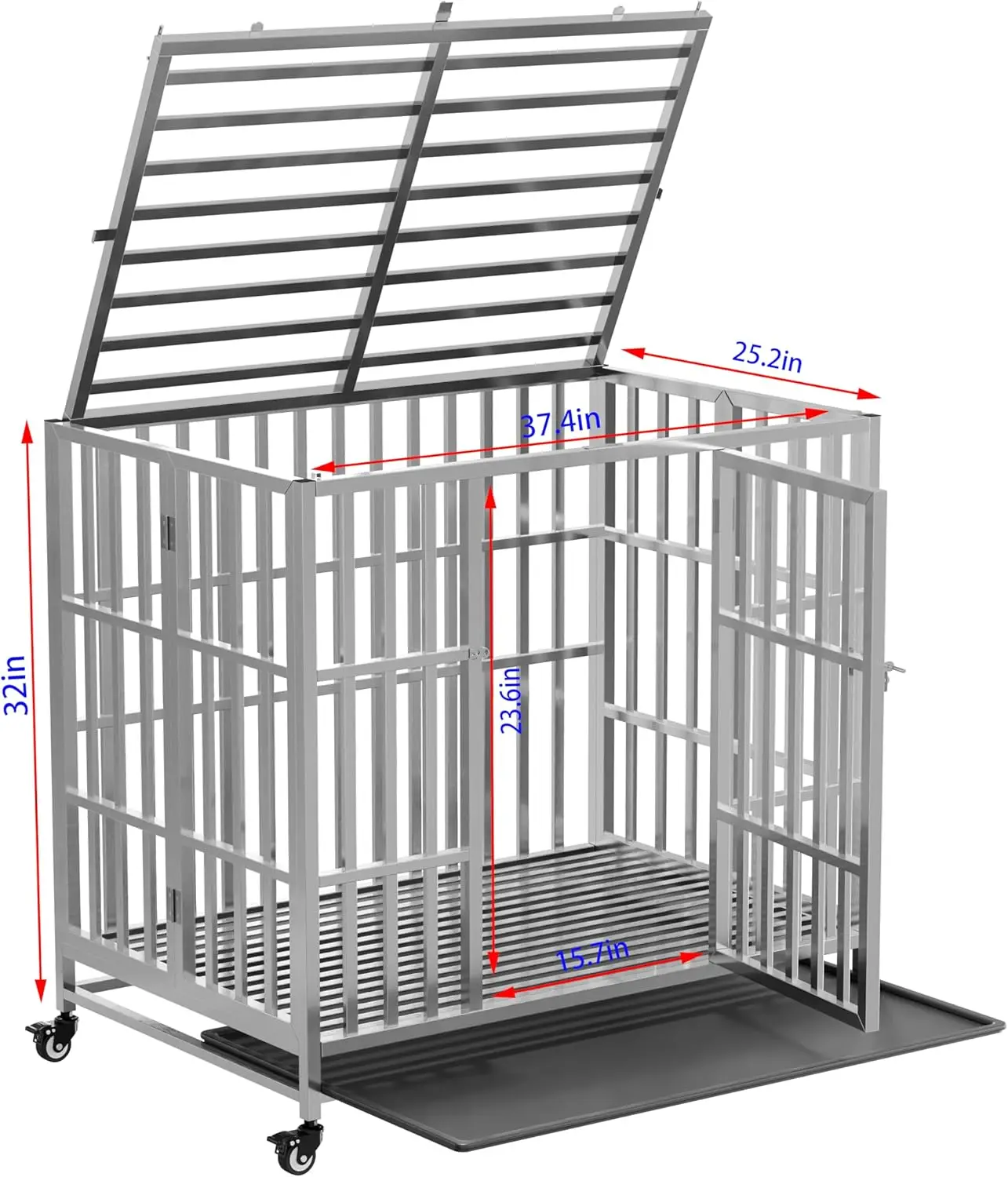 

Custom High Quality Small Stainless Steel Iron Metal Animal Houses Pet Cage Dogs Kennel Crate