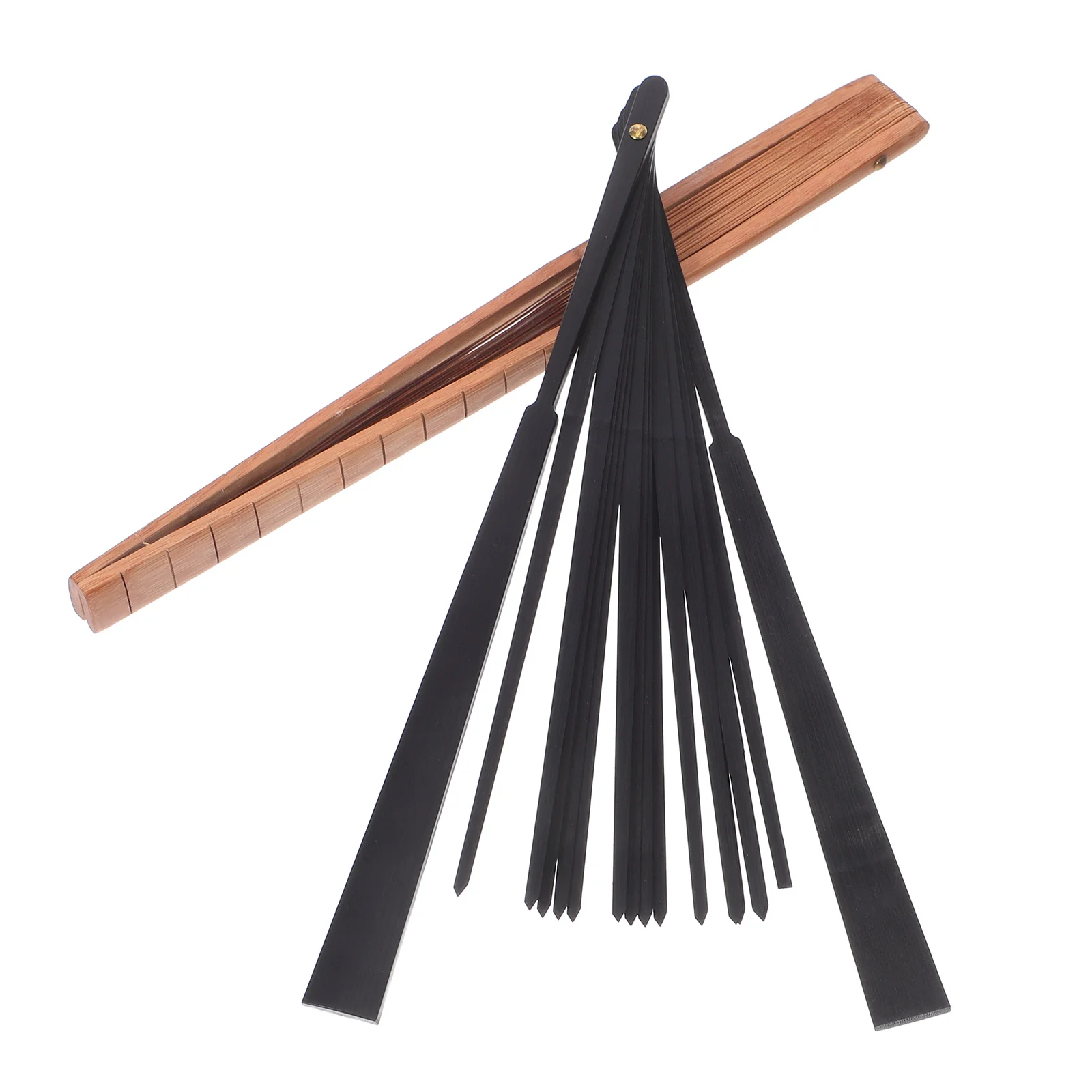 

2pcs Handmade Ribs Kit Bamboo Foldable Frame For Diy Chinese Fan Craft Art Project Home Decor Educational Activity Unfinished