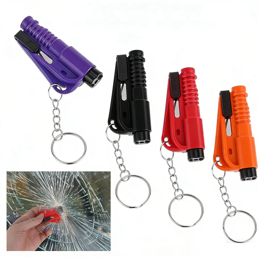Survival Whistle Safety Hammer Car Escape Tool 3 in 1 Glass Breaker Seat Belt Cutter Compact Emergency Hammer Escape Tool