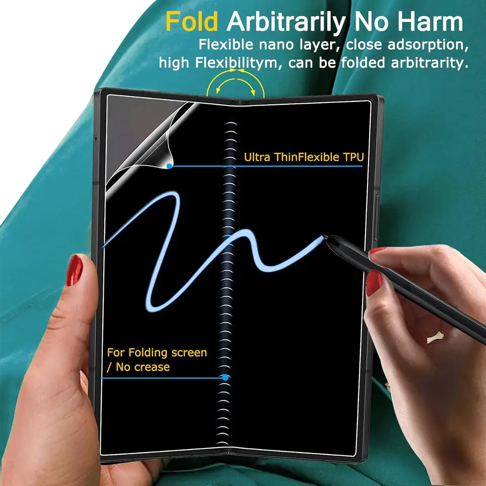 Fold7 Películas de hidrogel flexibles HD transparentes protectores para Samsung Galaxy Z Fold 7 6 5 Protectores de pantalla de cobertura completa para Z Fold7 5