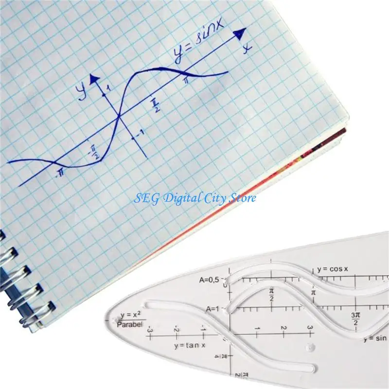 U75B Ergonomic Cosine Geometry Ruler Parabolic Stencil Cosine Ruler For Students And STEM Professional