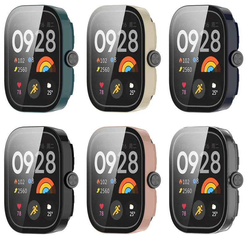 Funda protectora para Redmi Watch 4, cubierta completa, Protector de pantalla, carcasa de parachoques, accesorios de parachoques, película de vidrio templado