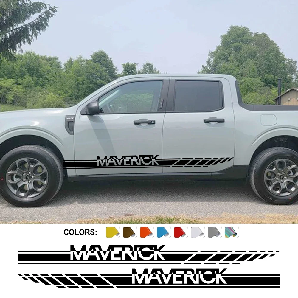 

Car Door Side Stickers For Ford Maverick XL XLT Lariat 2022 2023 Pickup Graphics Vinyl Decor Decal Cover Auto Tuning Accessories
