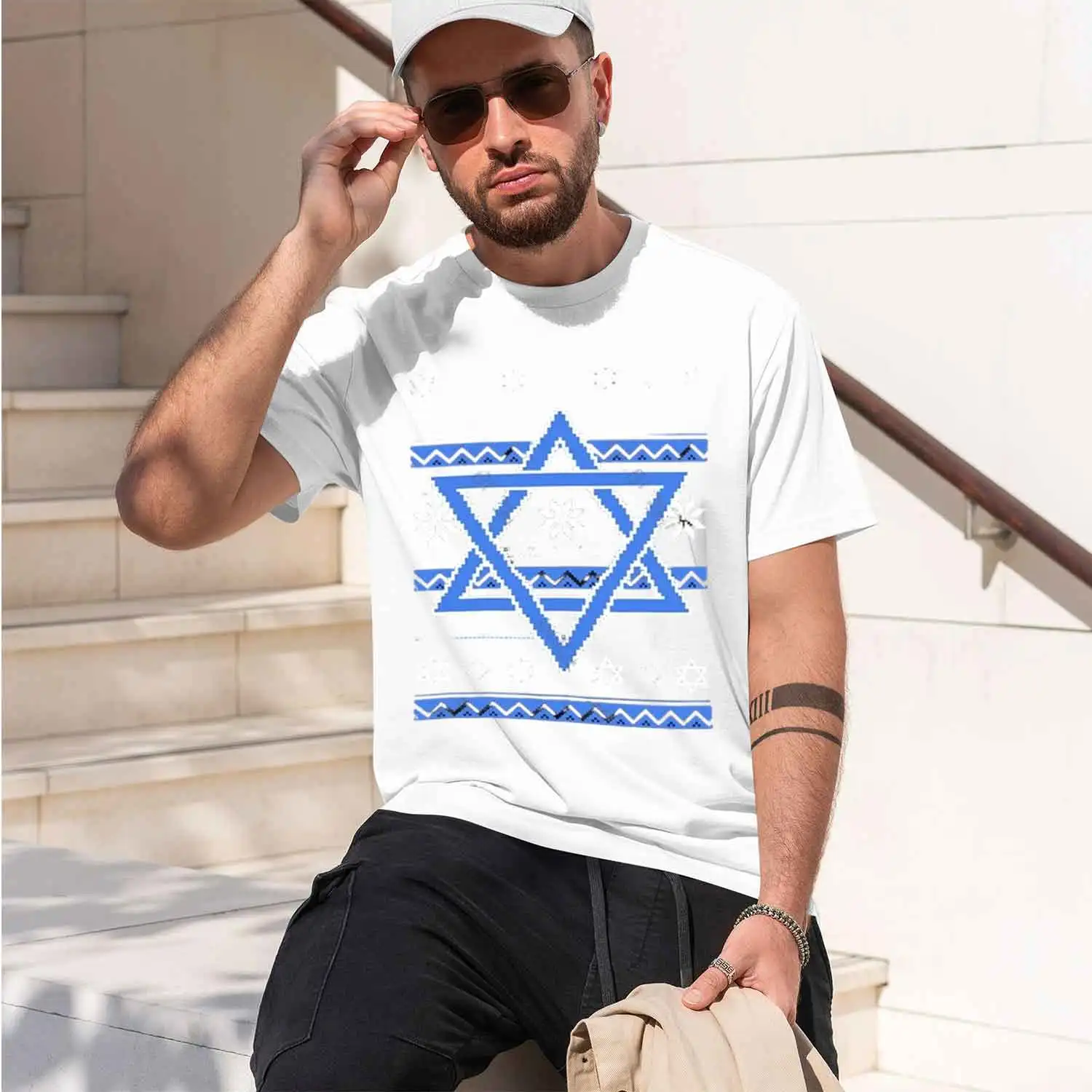 Fashion brand t shirt mens loose Hannukah s Ugly Holiday Sweater Of T-Shirt Jewish Gift Idea Short Sve 2026 New Model Men’s Shor