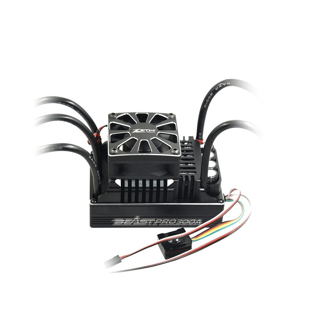 ZTW Beast Pro 300A مقاوم للماء بالكامل ESC 6-12S Lipo مدمج 8A BEC مع نظام تبريد مزدوج المروحة من الألومنيوم 1/5 عربات التي تجرها الدواب شاحنة Rc