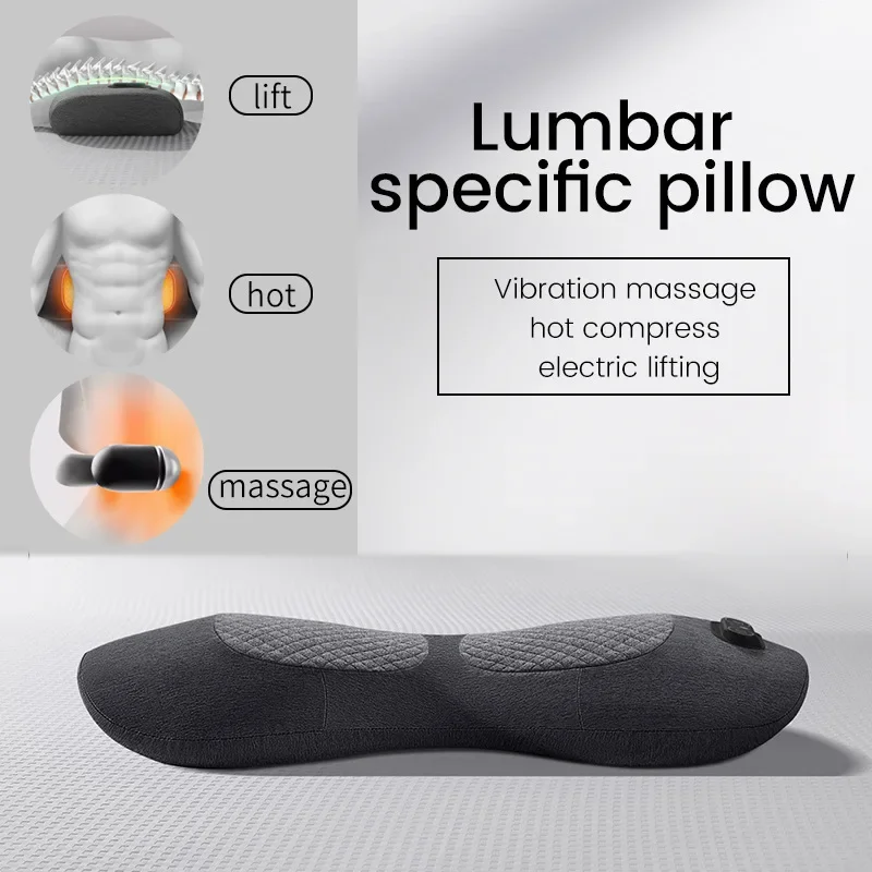 3 in 1 Back Pillow Bed Sleeping Waist Protection Pad Lying Flat Waist Relief Waist Support Heating Vibrating Electric Massage
