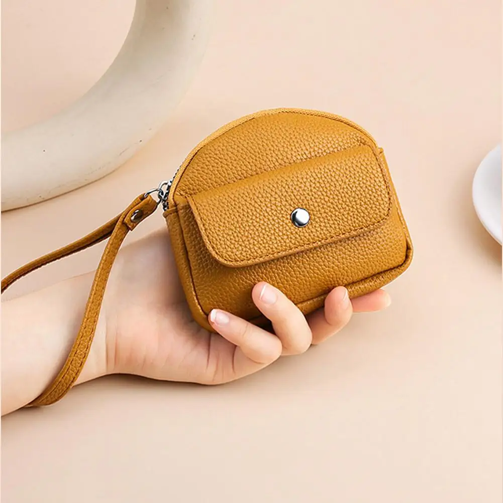 Mini portafoglio portatile retrò da donna Portamonete con cerniera stile coreano Portafoglio zero Frizione Custodia per auricolari Borsa per piccoli oggetti da viaggio