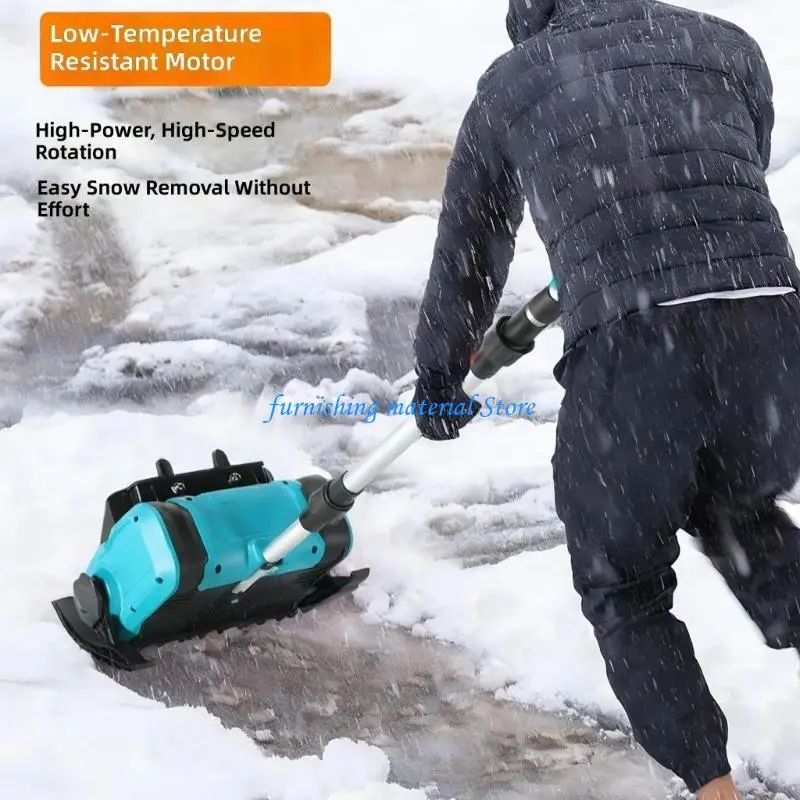 Y5GD Cordless Snow Shovel, Brushless Battery Snow Blower with Batteries & Chargers, Length 113-130cm Adjustable, for Patio