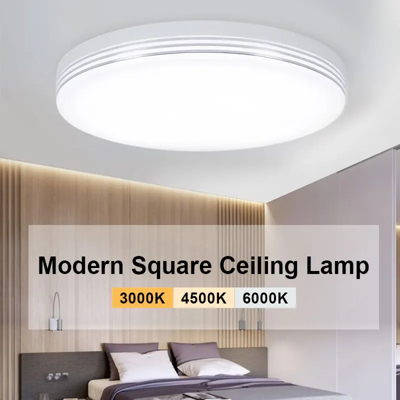 

New Round /Square LED ceiling lights 18W 24W 36W 48W Cold Warm Natural light LED fixtures ceiling lamps for living room Bathroom