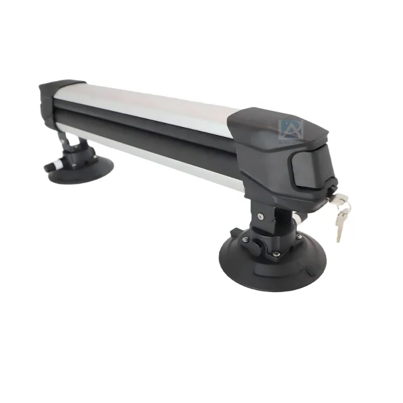 Roof suction cup ski rack - lockable, no drilling required, suitable for snowboards and snowboards