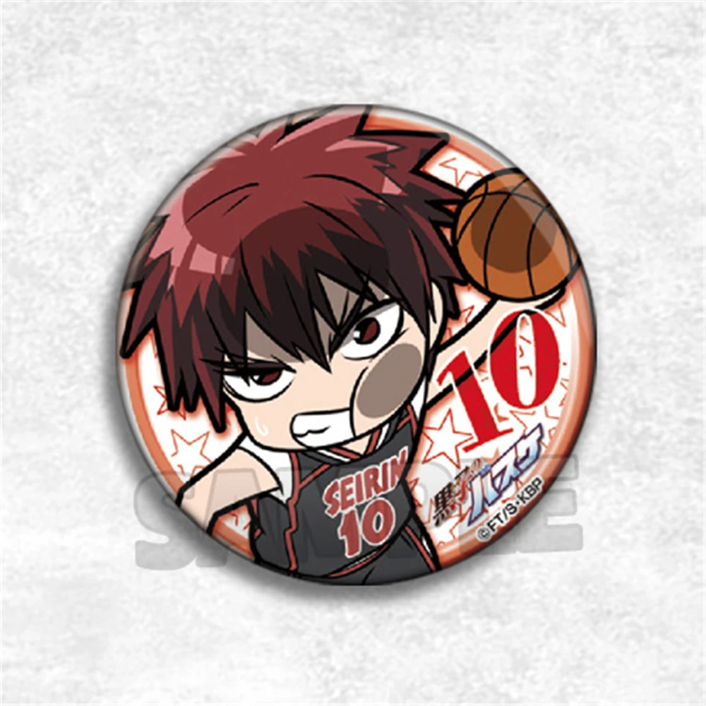 58mm Anime Kuroko's Basketball Kuroko Tetsuya Tsuchida Satoshi Cosplay COSTUME Badge Pin SPTE Tinplate Brooch﻿ Prop Gilf