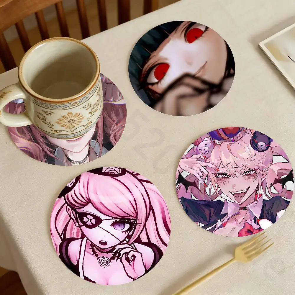 

D-Danganronpa Wooden Cup Coaster Tea Coffee Beverage Colour Printing Cup Mat Home Restaurant Decorations
