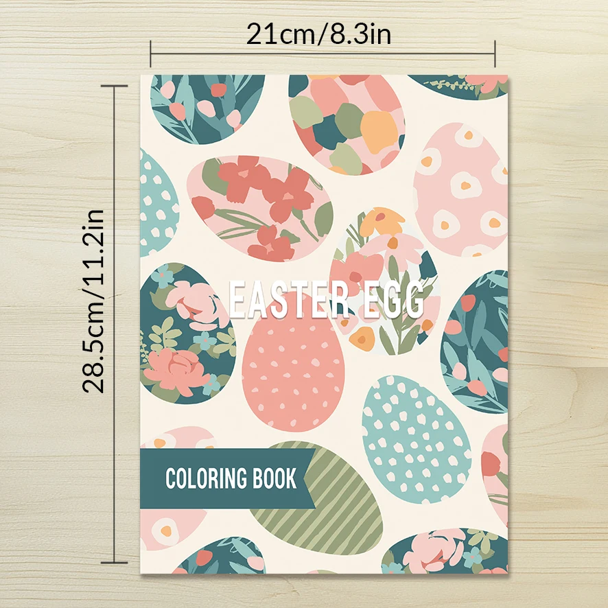 Easter Eggs Adult Coloring Book with Many Styles - 8.3x 11.2 Inch 32 Page Coloring Book - Helps Reduce Stress and Ease Emotions