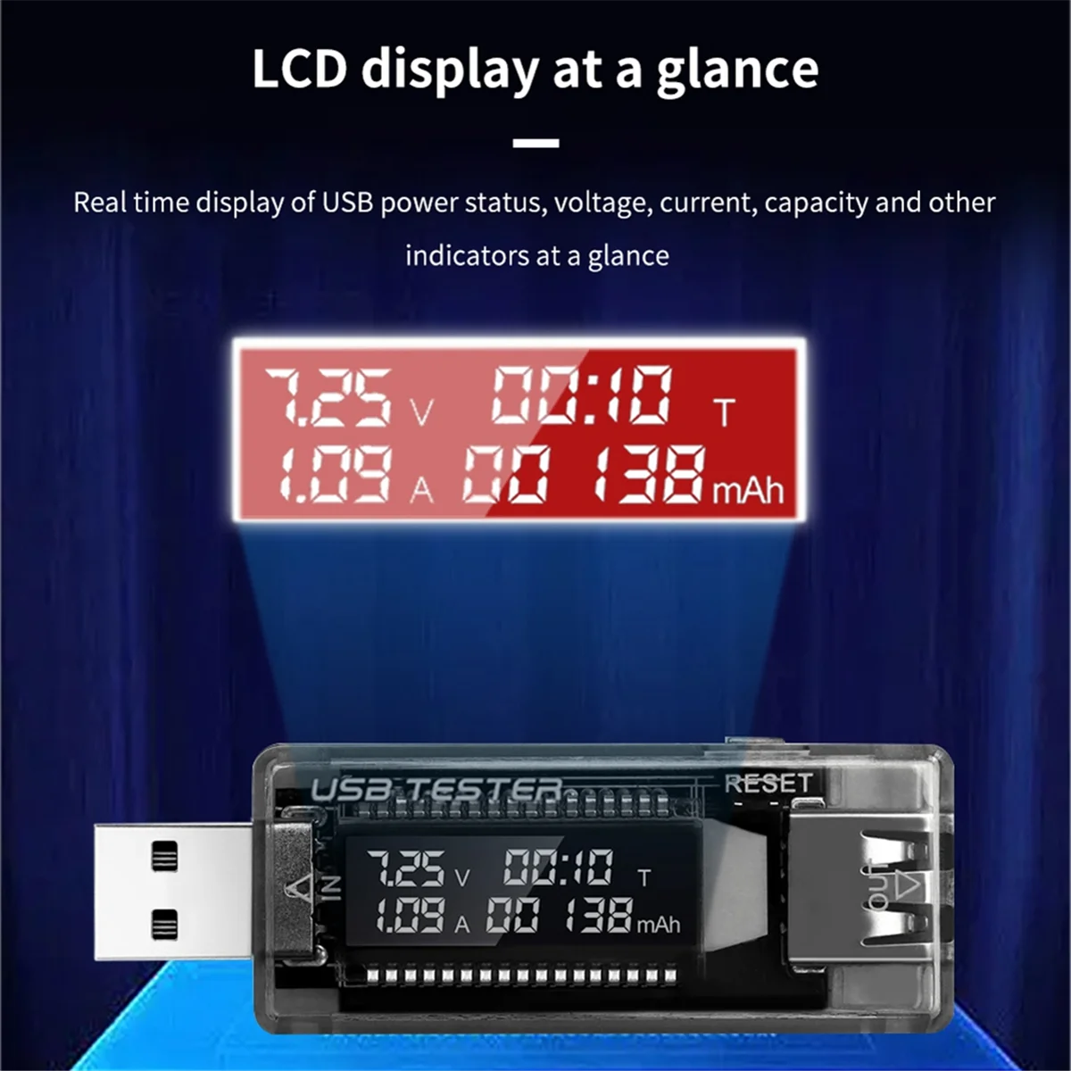 Usb Tester Huidige Spanning Oplader Capaciteit Tester Volt Meter Display Usb Huidige Spanning Test Kaart Adapter