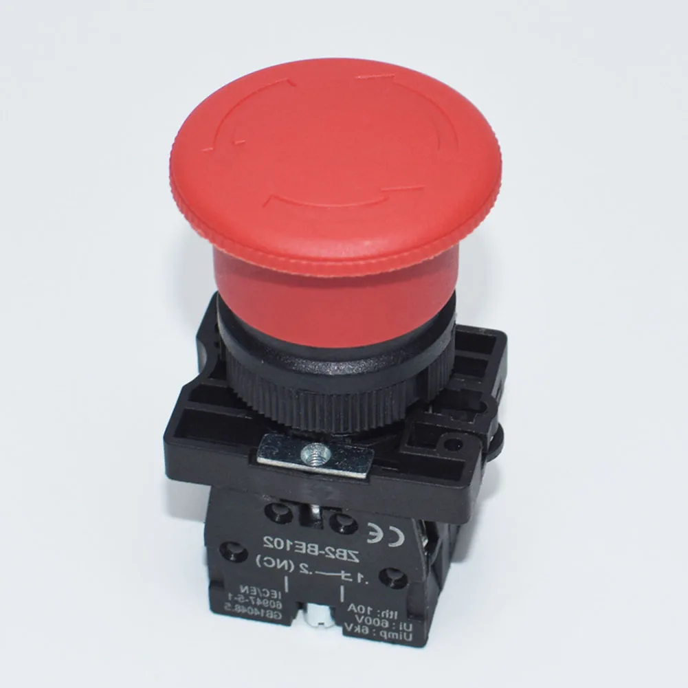 Red Mushroom Push Button Switch XB2-ES542 22mm 1NC Latching Exigent Stop For Industrial Electrical Control Panel For Test Tool
