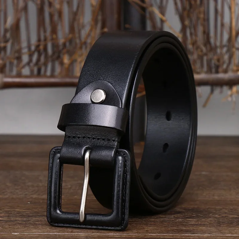 3.8CM High-quality New Hypoallergenic Men's Leather Pin Buckle Business Casual Designer Belt for Men