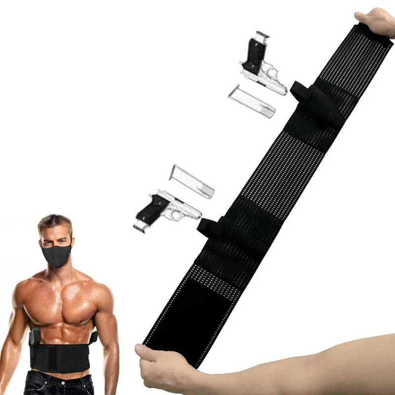 ซ้ายขวามือปืนปกปิดปืนพกพกพาเข็มขัด Holster ยืดหยุ่นสูงยุทธวิธี Belly Band ปืนสําหรับ Universal ปืน