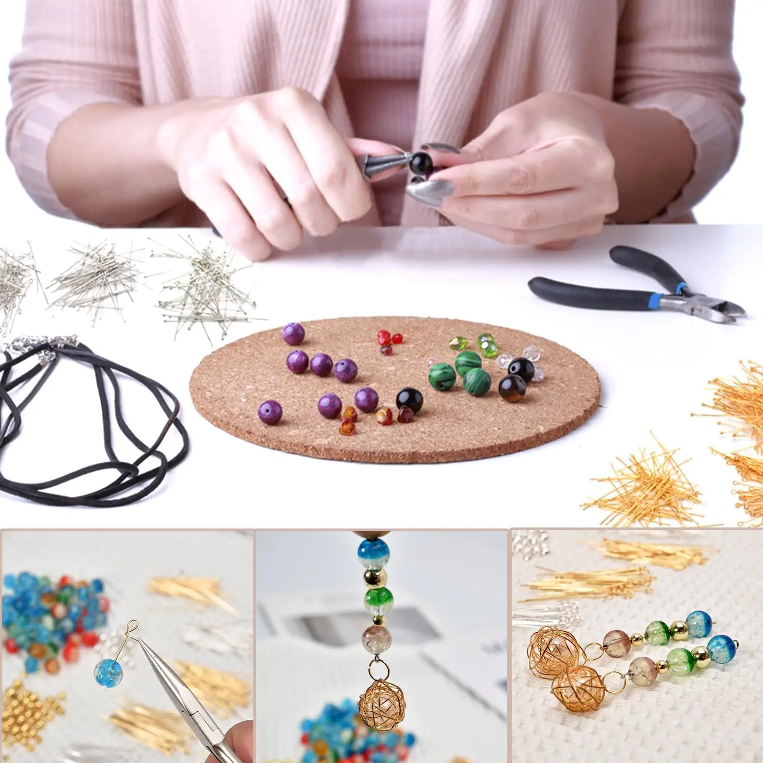 100 teile/los 925 Silber Kugel Kopf Pins DIY Handwerk Perlen Charms Ohrring Armband Schmuck Machen Ohrringe Zubehör Liefert – Detail 3
