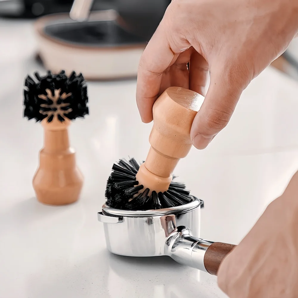 Cepillo de limpieza con mango para máquina de café, mango de madera, Barista casero, alta calidad, duradero, fácil de limpiar, accesorios profesionales para café