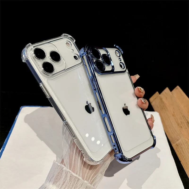 Überzug transparente stoßfeste Handyhüllen für Apple IPhone 17 Air 16 15 14 Plus 13 12 11 Pro Max 7 8 weiche Schutzhülle