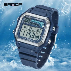 Fashion Sanda Top Brand Outdoor Sport Electronic Chronograph Men Multifunction Alarm Student Chrono Waterproof Led Digital Watch