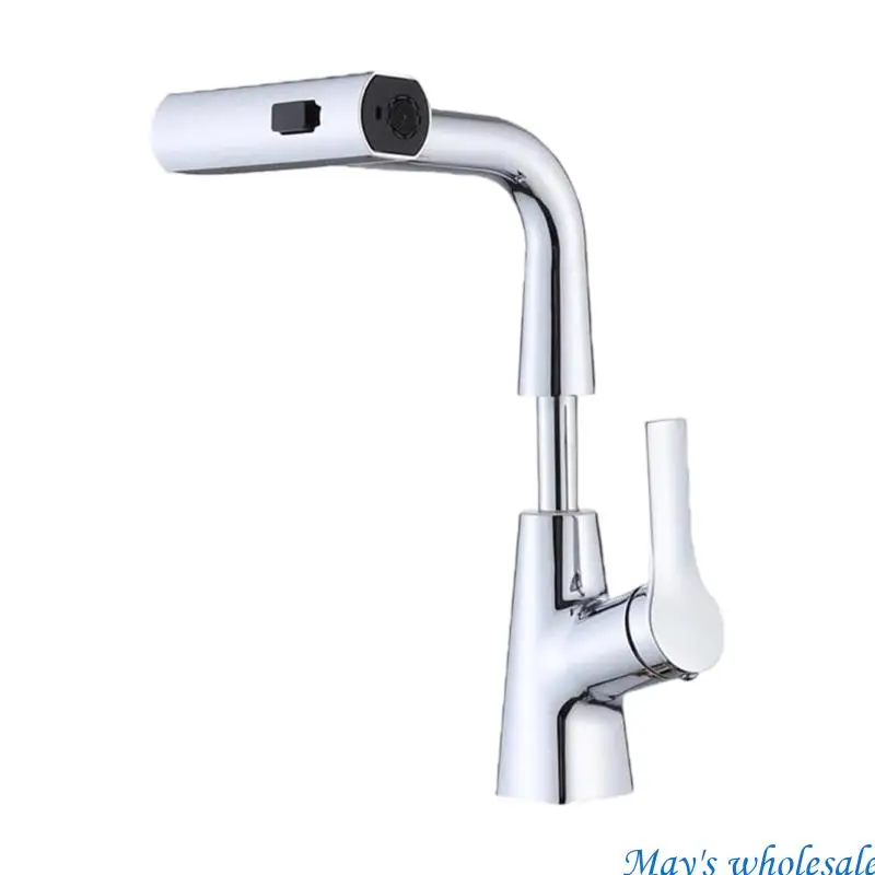 Retractable Kitchen Faucet with 360 Rotate Motion Two Sprays Setting Space Saving Pull Out Faucet Upgrades for Kitchen 448A