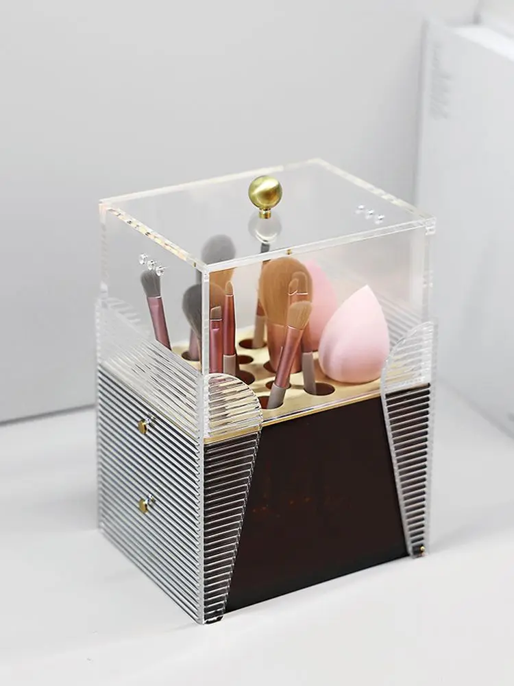 

Luxe Brush Holder - Acrylic Makeup Organizer with Dust Cover