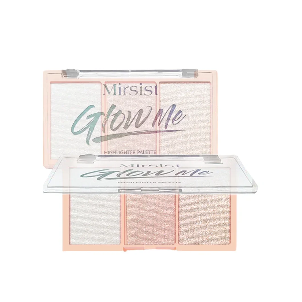 Tricolor Perlglanz-Highlighter-Palette, schimmernde Kontur, aufhellende Haut, wasserfestes Make-up, nicht klebend, dreifarbiger Gesichtsglanz