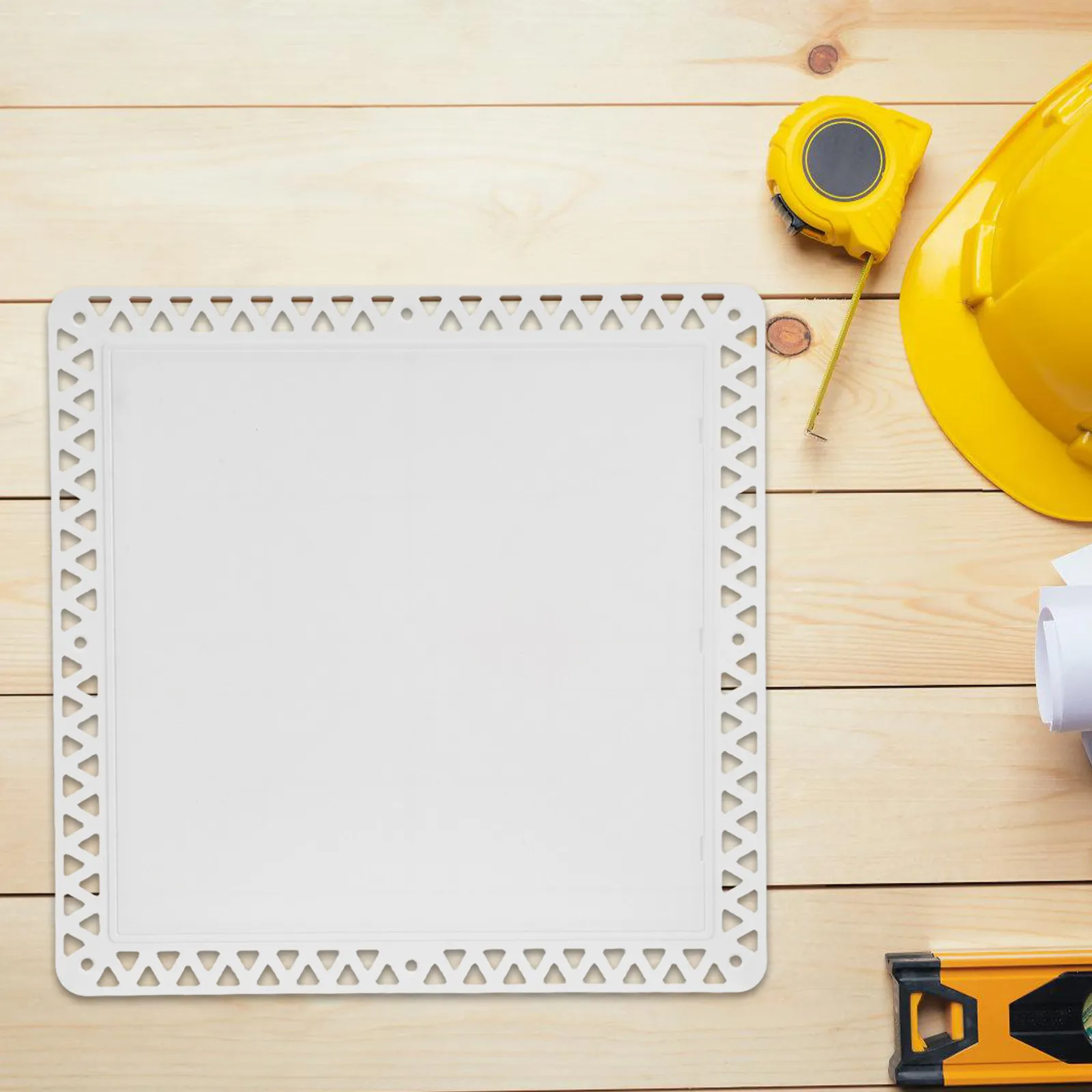White Plastic Wall Hole Cover 11.4x11.4in for Drywall Ceiling Access Panel Removable Plumbing Electrical Ac Wiring Maintenance