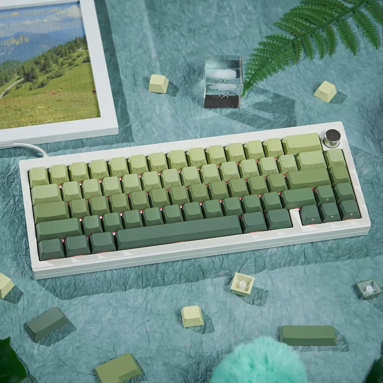 Side Print Keycaps 133 Keys Cherry Profile PBT Doubleshot Gradient Keycap Set Fit for 60% 65% 95% Cherry Mx Switches Mechanical