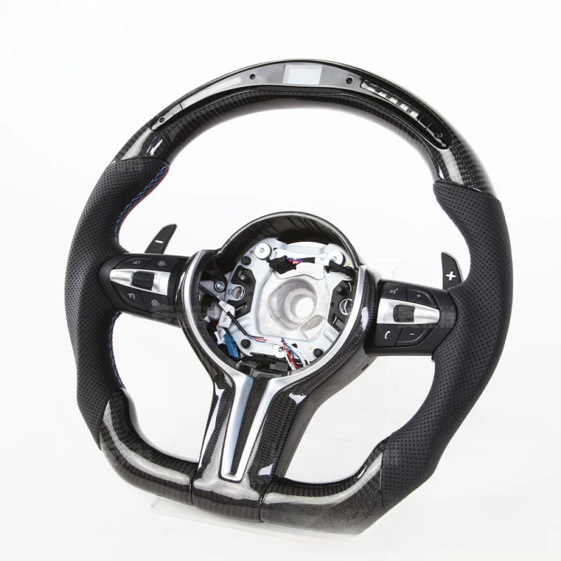 Suitable for BMW 5 Series, 6 Series, 7 Series, M5, M6, E60 modified LED carbon fiber car steering wheel