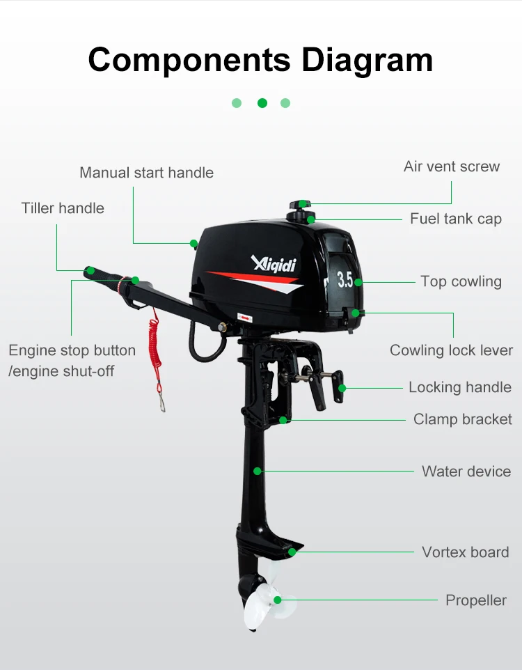 AIQIDI, магазин китайской фабрики, подвесной мотор T3.5, водное охлаждение, 2-тактный лодочный двигатель, оптовая продажа
