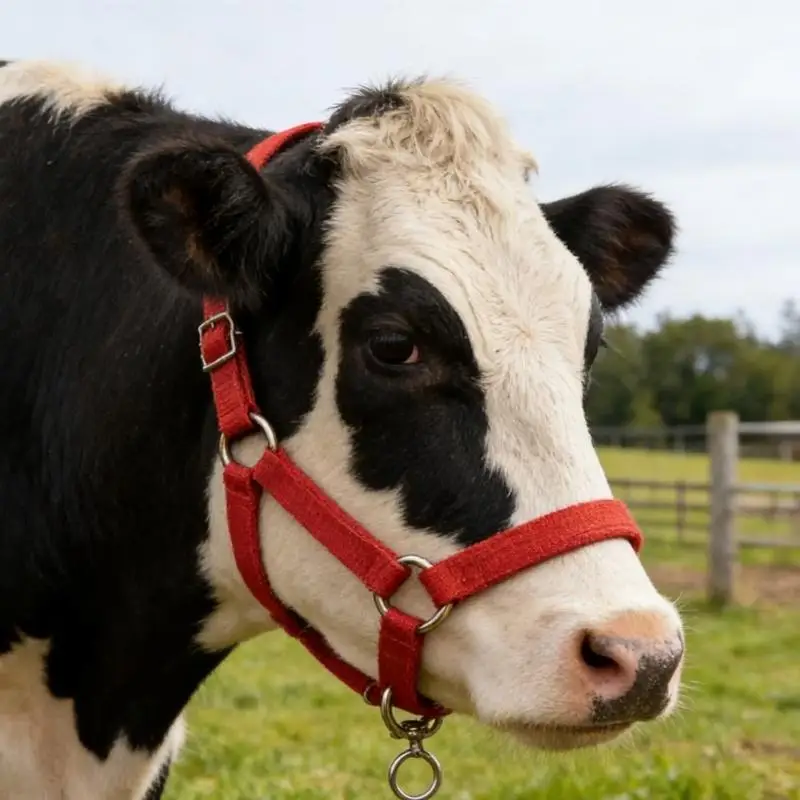 Strong Customizable Livestock Headcollar Featuring Thickened Canvas And Long Wearing Metal Fasteners For Various Sized Animals 