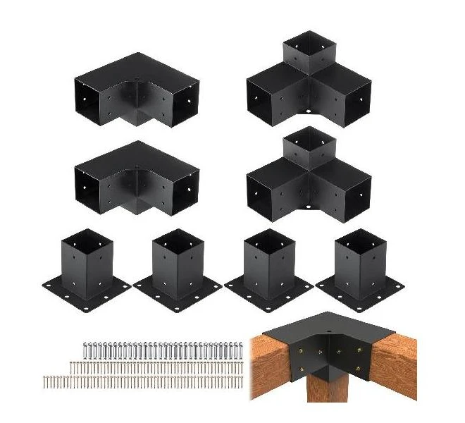 

%a Pergola Bracket Kit Heavy Duty Corner Bracket Woodworks DIY Post Base Kit Easy Installation Wooden Beams