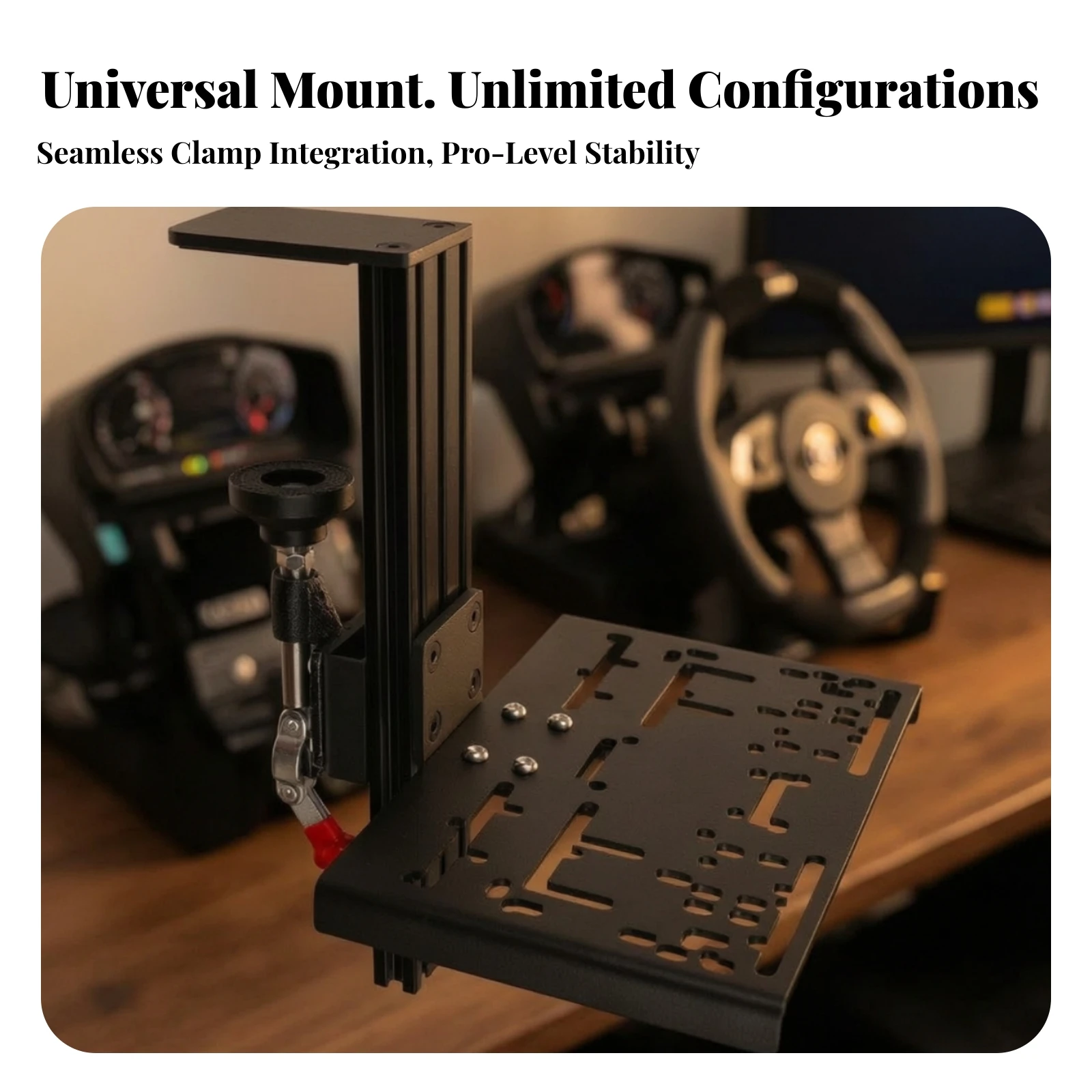 Shifter Stand with Handbrake Mount Heavy-Duty Shifter and Handbrake Bracket Desk Mount Space-Saving Strong for Gamers, Game Room