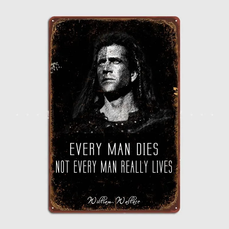 William Wallace Decoration Wall Decor Custom Metal Signs Home Decoration Accessories Poster Art Mural Vintage Room Decorations