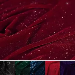 100x140cm Glitter Velvet Starry Fabric,Soft and Smooth Woven Non-elastic for Sewing Dress DIY Handmade Velvet Cloth Soft Smooth