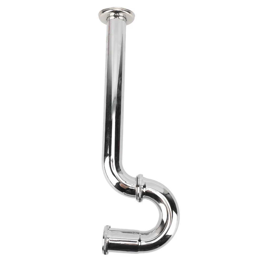 U-Shape Design P-Trap Kit G1-1/4in Size Adjustable Height Drain Tubing Set Slip Joint Extension Sink Waste Trap Bathroom Sink