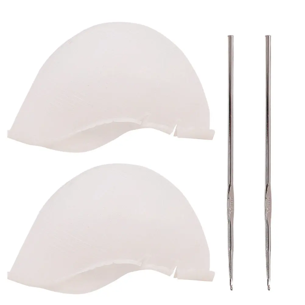 

2Set Heat Resistant Silicone Hair Dye Caps for Natural Looking Highlights Hair Coloring Tool DIY Kit Crochet
