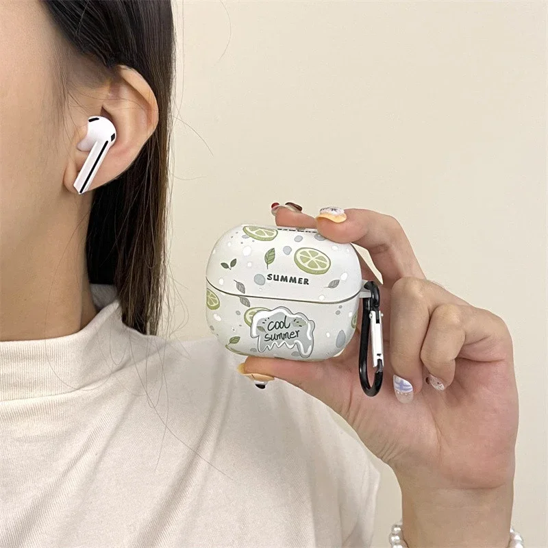 For Samsung Galaxy Buds3 Pro Case Earphone Peach Lemon Cute Samsung Galaxy Buds3 Soft Case Shockproof Shell Protective Cover