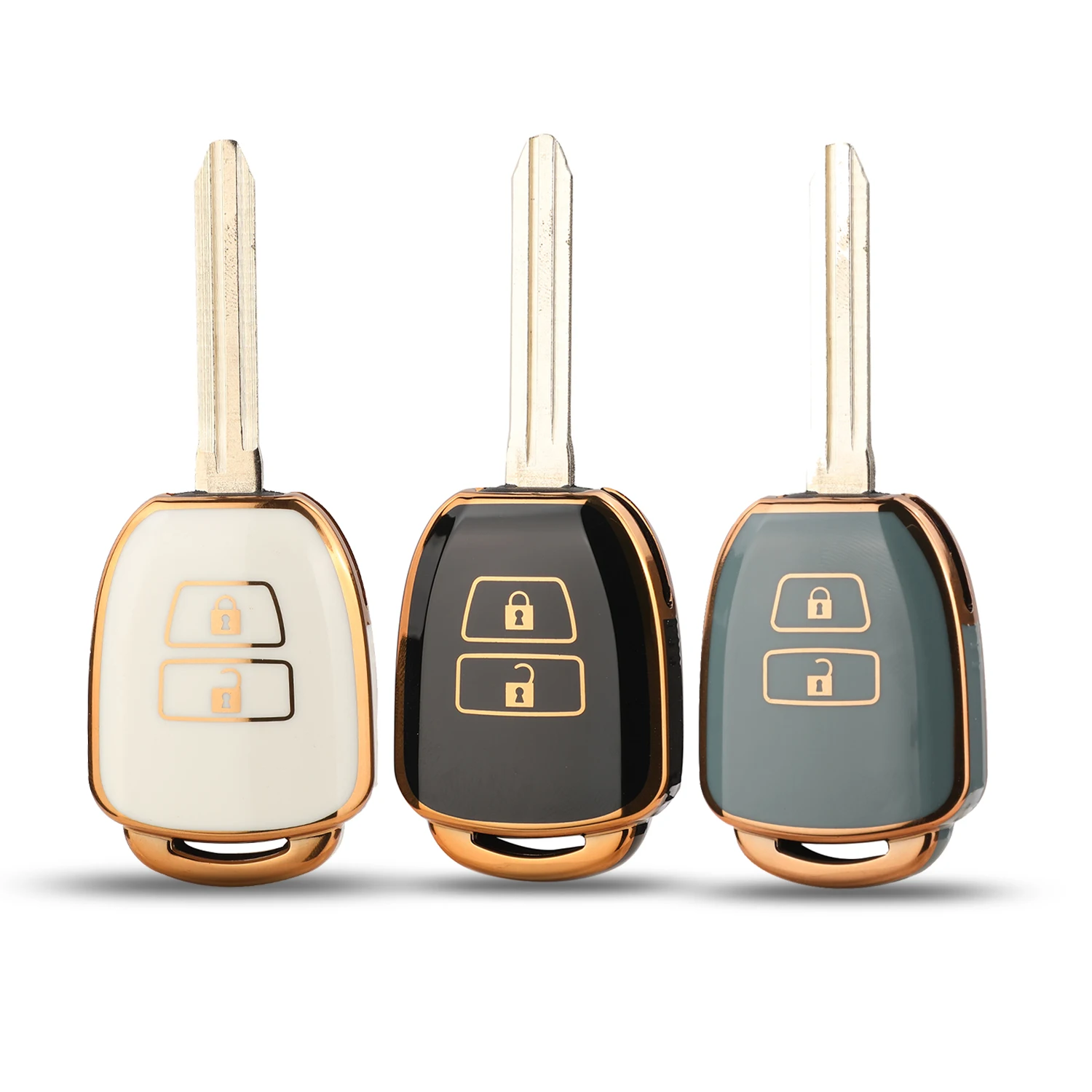 jingyuqin 2BUTTONS Remote Arrival TPU Car Key Shell Case Fob For Toyota Tacoma Combo TACOMA RAV4 KLUGER HIGHLANDER
