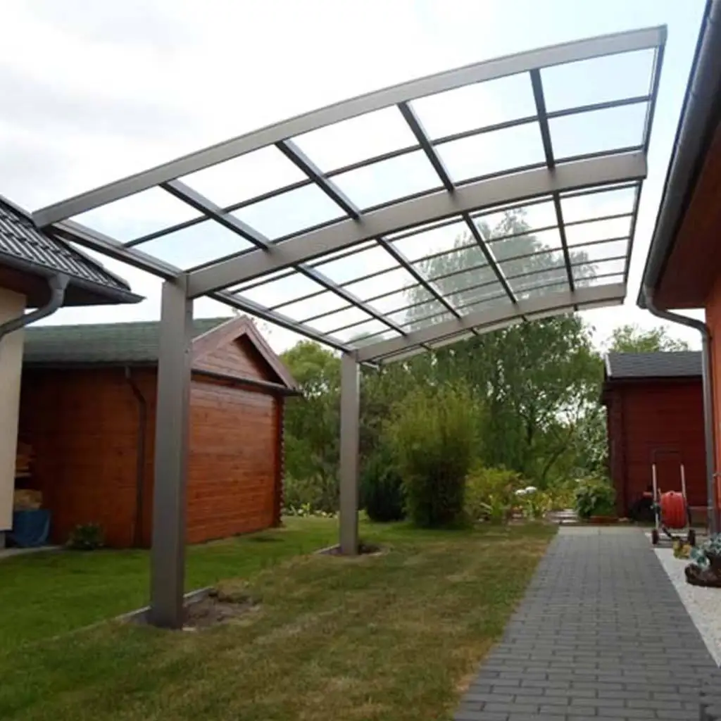 Independent Installation High Quality Carport Electric Vehicle Charging Car Shelter All Weather Aluminum Acrylic Car Parking