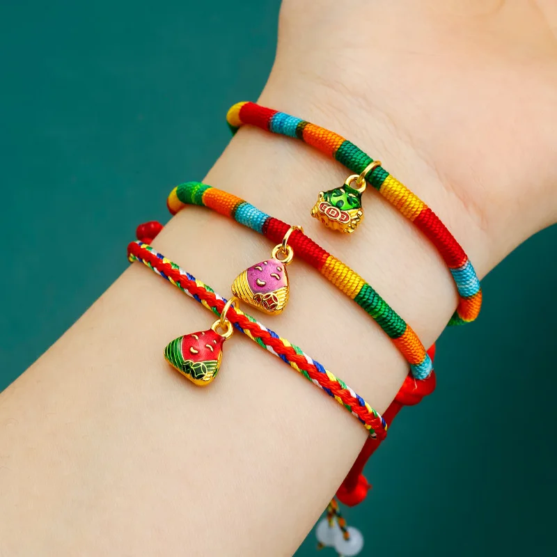 زونغزي صغير جديد يقطر الزيت، قلادة زونغزي لمهرجان قارب التنين، إكسسوارات تزيين زونغزي ذاتية الصنع