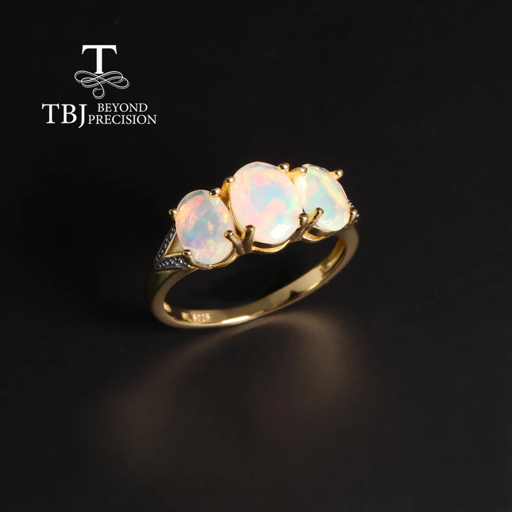2026, Luxury fashion October Birthstone Natural Opal 925 silver ring jewelry gift for women birthday anniversaries banquets gift