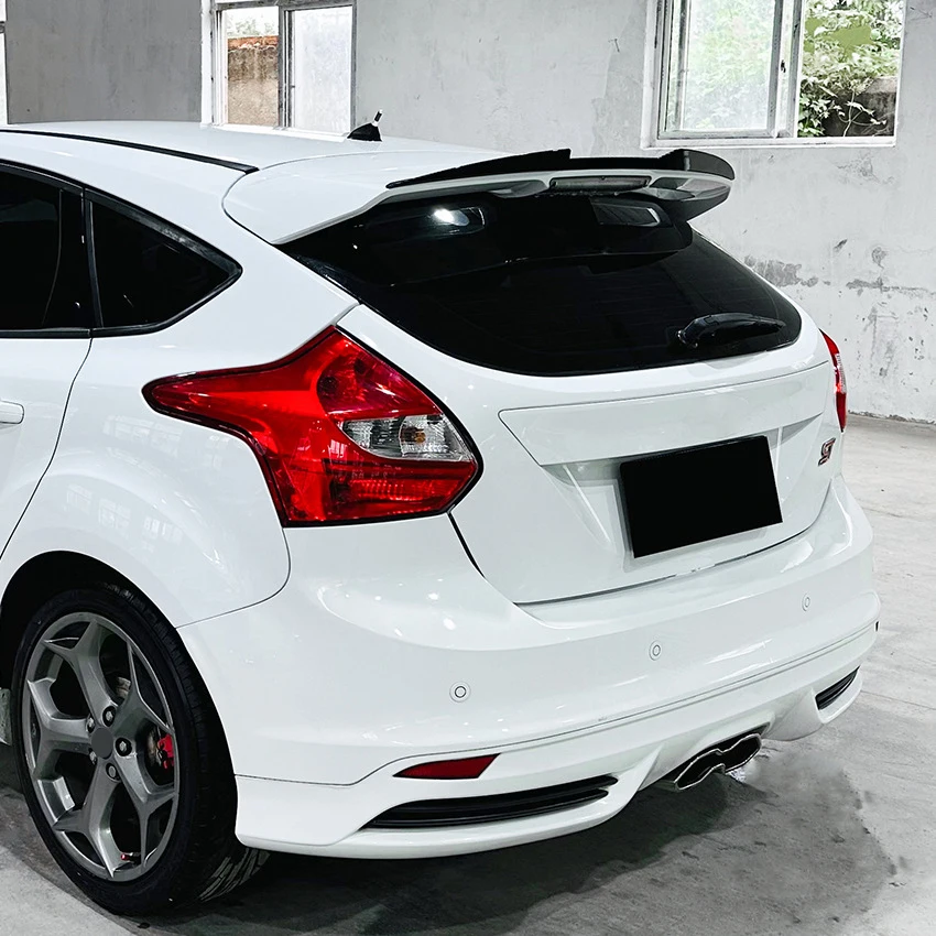 Rear Roof Spoiler Wing For Ford Focus MK3 ST-Line ST 2011-2017 Rear Roof Trunk Spoiler Lip Trim Glossy black/Carbon Fiber look