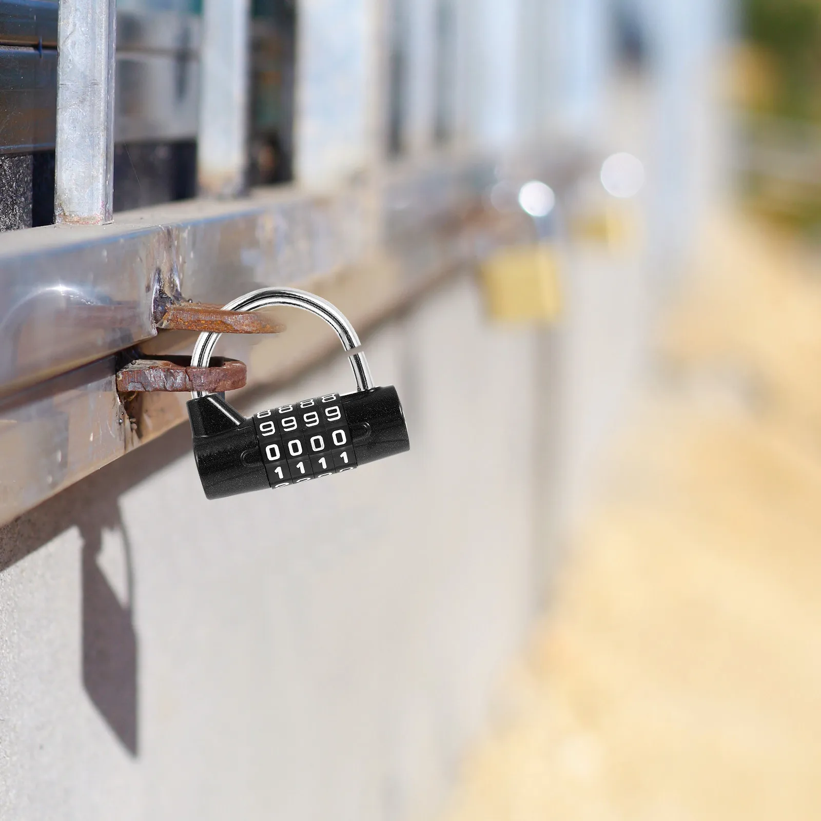 4-Digit Combination Padlock Zinc Alloy Heavy-Duty Corrosion-Resistant Security Lock for School Locker & Office