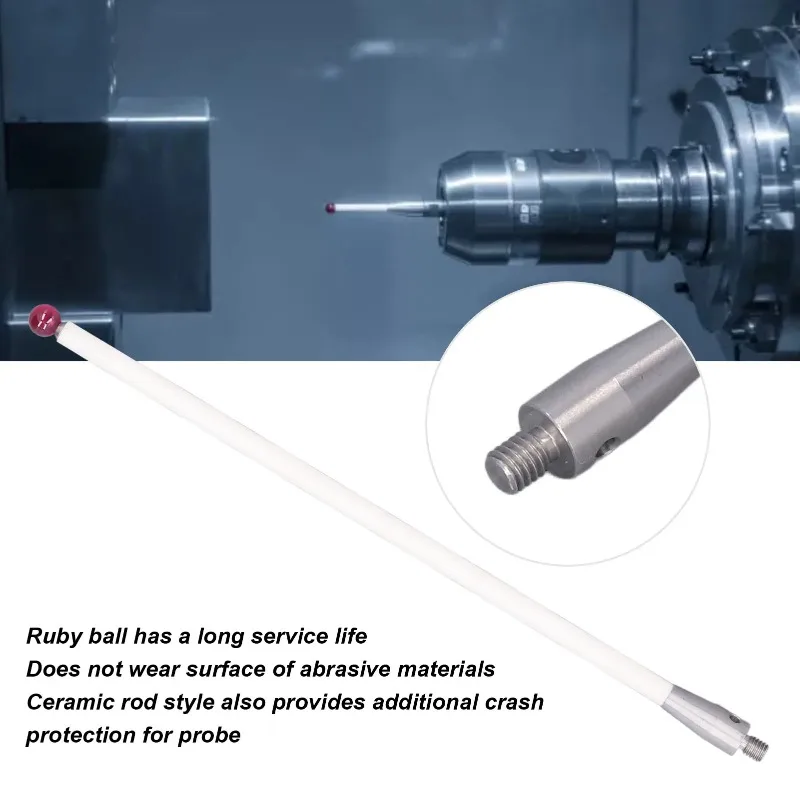 CMM Machine Probe  CMM Touch Probe  Ceramic Stem M4 Thread Shank 6mm Dia  Ball Tips 150mm L A‑5000‑38156