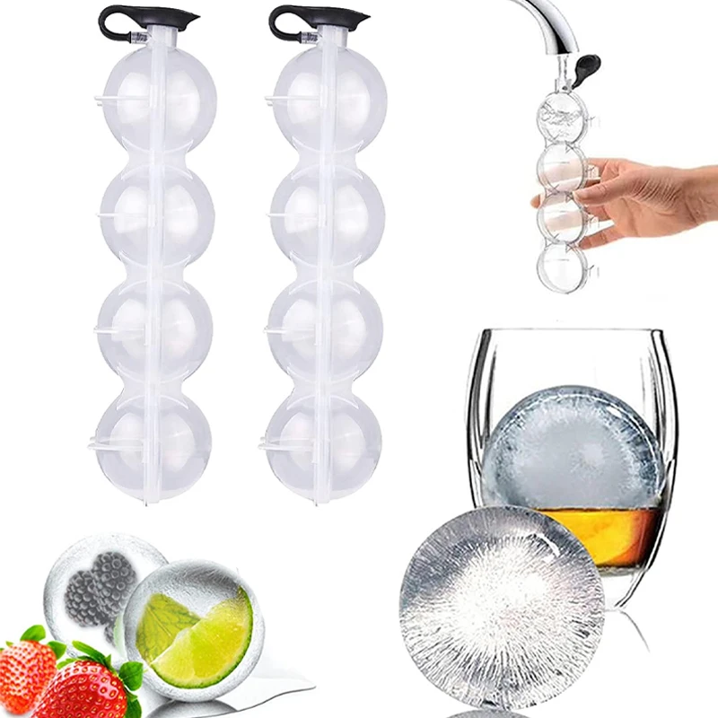 4 Hole 5.5cm Big Size Ice Ball Maker DIY Ice Cream Mold Plastic Whiskey Round Ice Cube Tray Bar Party Kitchen Accessories Tool