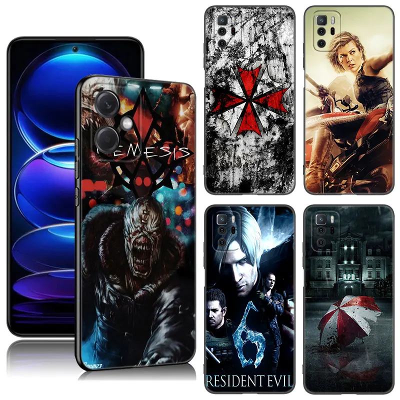 R-resident Evil Game Phone Case For Xiaomi Redmi Note 10 11 11S 12 4G 8 9 11E 11T Pro Plus 10T 5G 8T 9S 10S 12S Black Cover