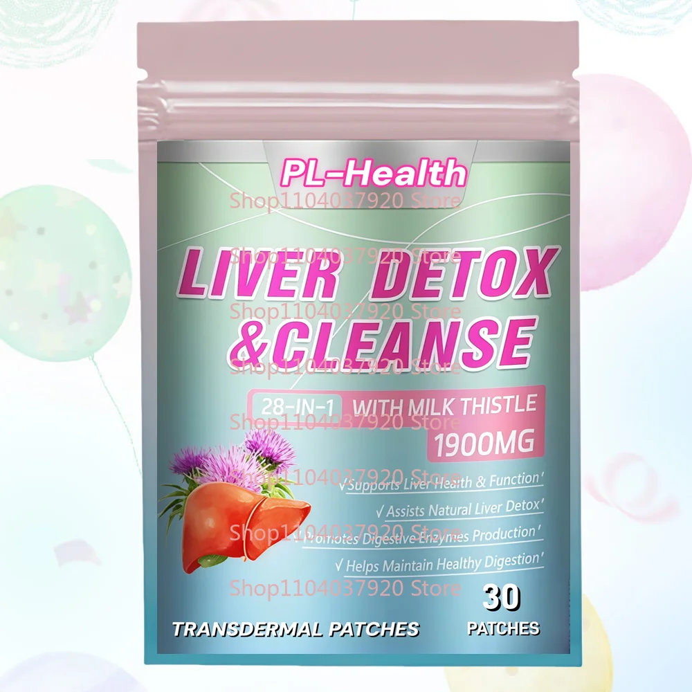 

30 трансдермальных пластырей для восстановления и поддержки печени для мужчин и женщин с расторопшей, корнем яблока и корнем одуванчика, артишоком